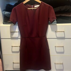 French connection red dress with slight makeup stains at top